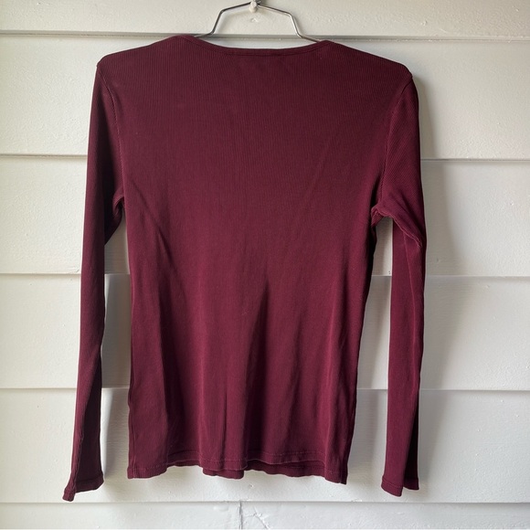 Lauren by Ralph Lauren Burgundy Long Sleeve Top - Picture 6 of 6